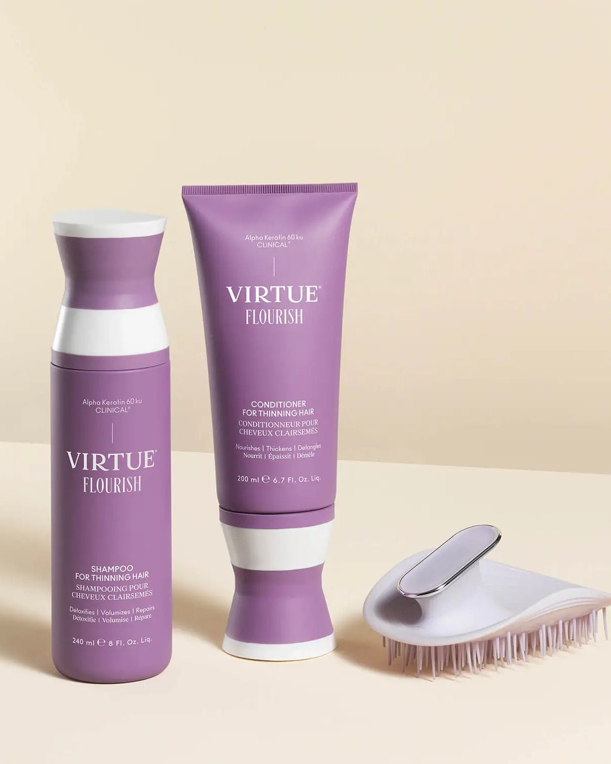 VIRTUE Flourish Manta Healthy Hair Brush - Skin Love Cream