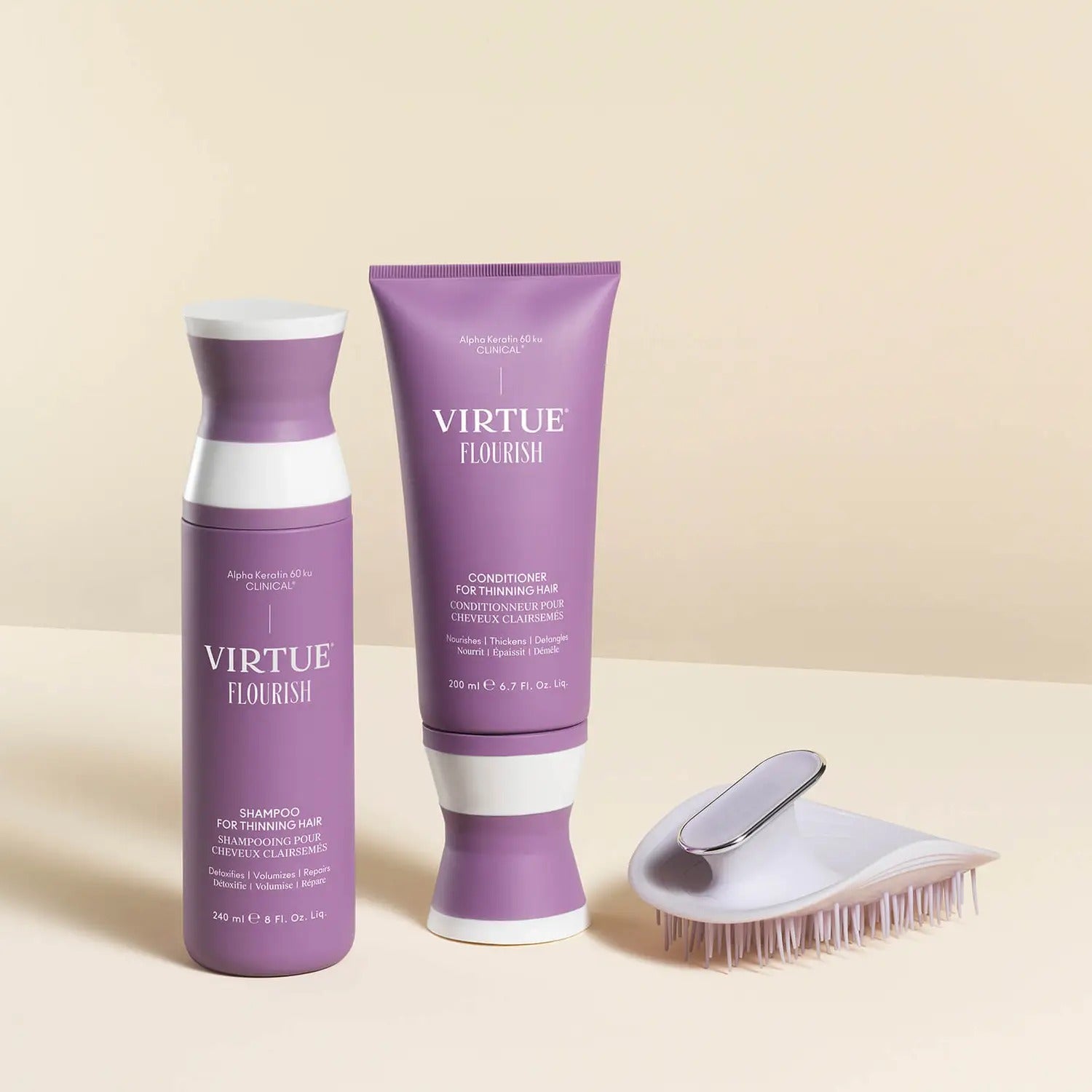 VIRTUE Flourish Manta Healthy Hair Brush - Skin Love Cream