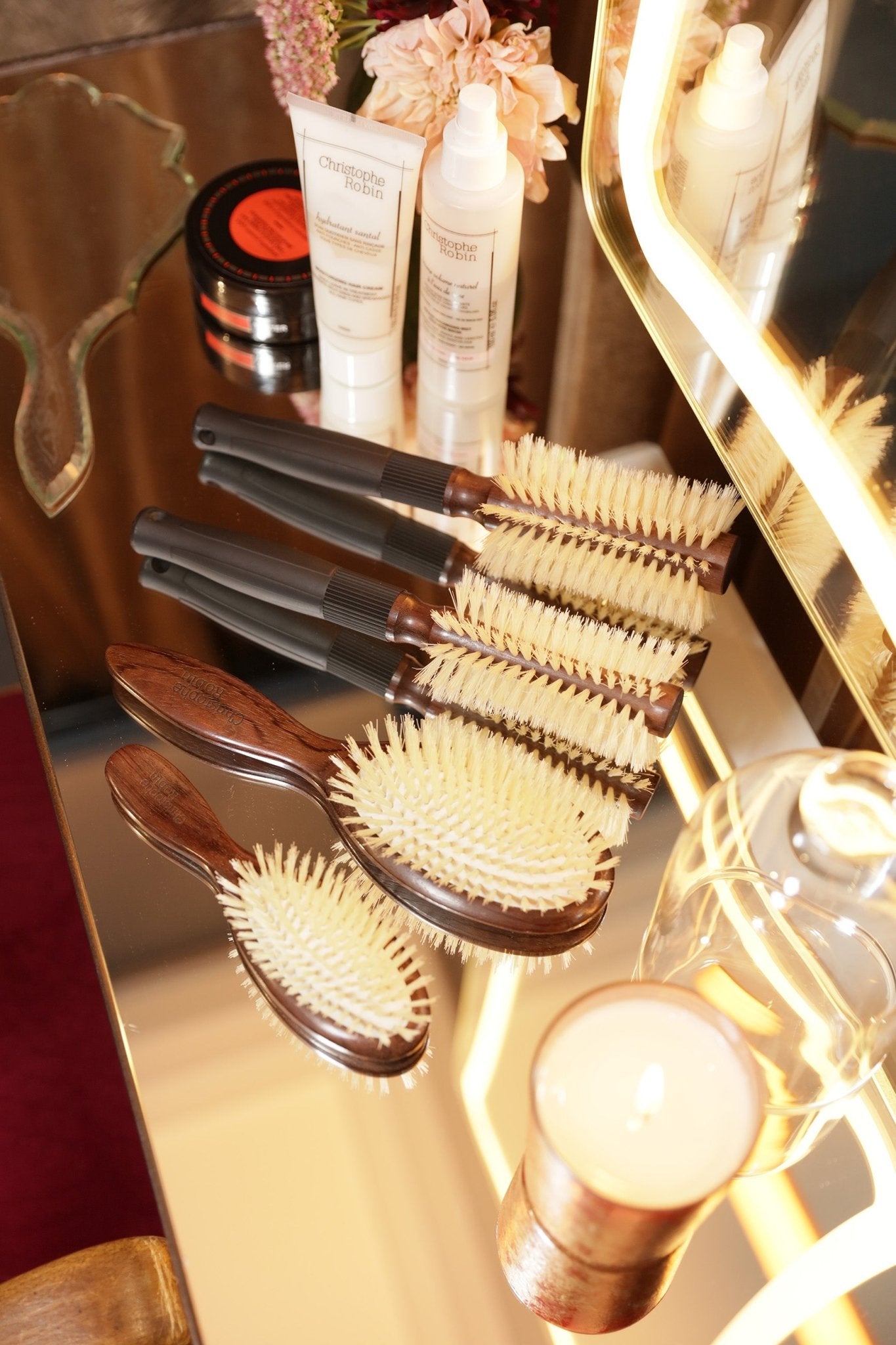 Christophe Robin Travel Hairbrush - Skin Love Cream