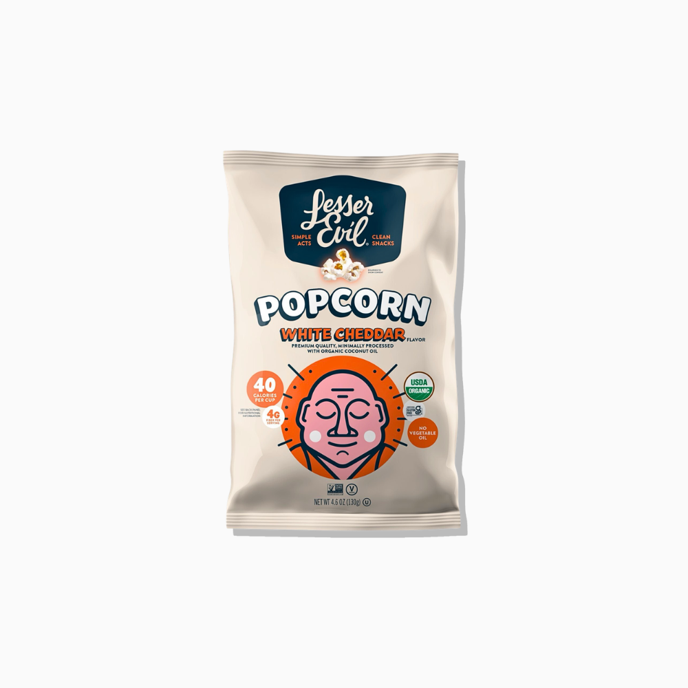 Lesser Evil popcorn white cheddar 4.6 oz