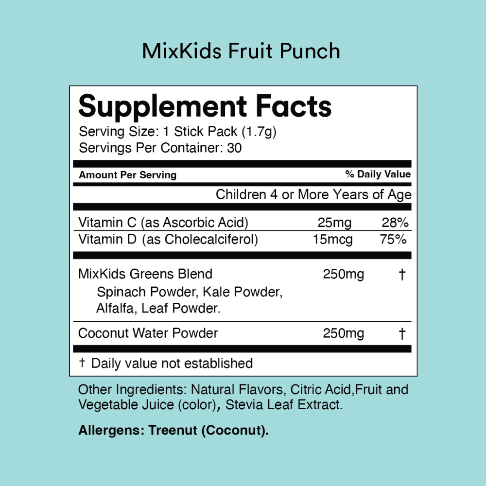 Mixhers Mixkids Hydration, Greens, & Vitamin C