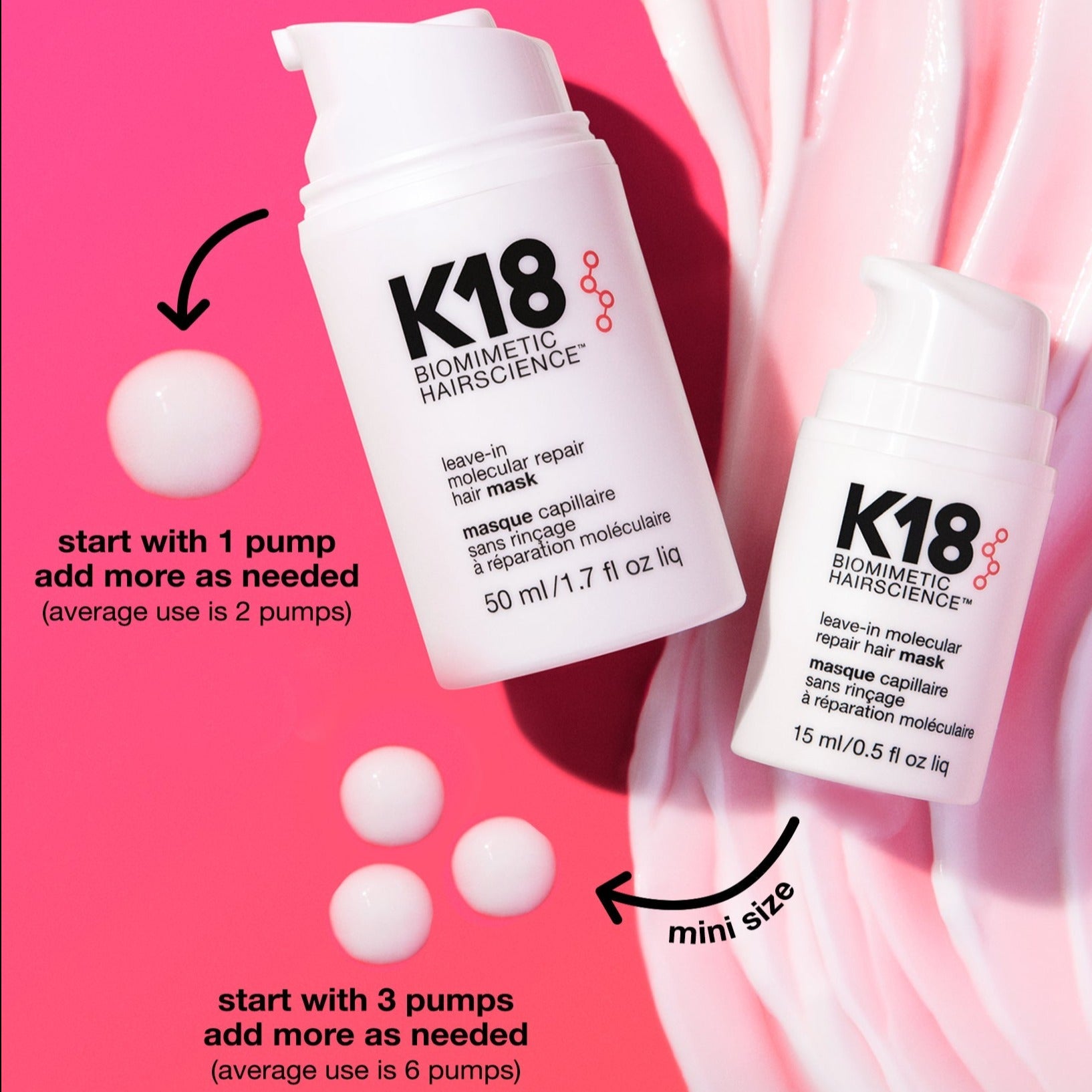 K18 Molecular repair mist + 2024 leave in mas